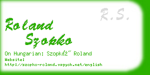 roland szopko business card
